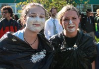 The aftermath of the pie eating contest.